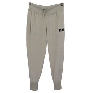 Adidas Women Small HC8818 Holidayz Alumina Velour Loose Fit Tapered Joggers NEW